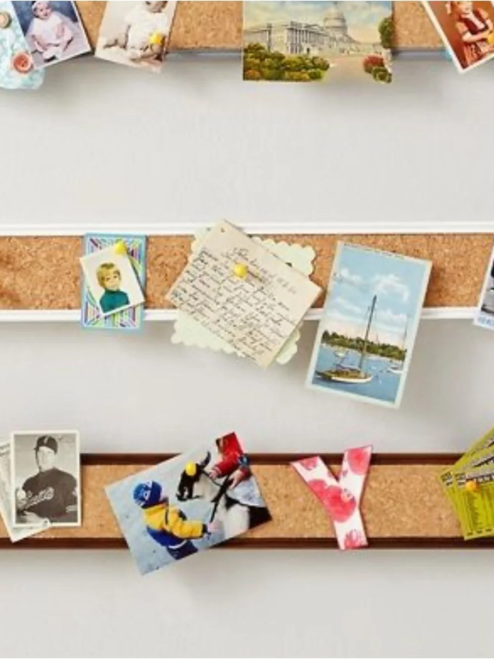 Land Of Nod Cork board Wall Strips Hooks Rare find set lot 3